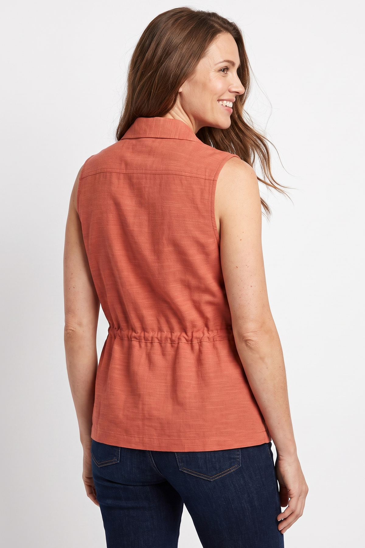 Chaleco en Rayón Terracota para Mujer