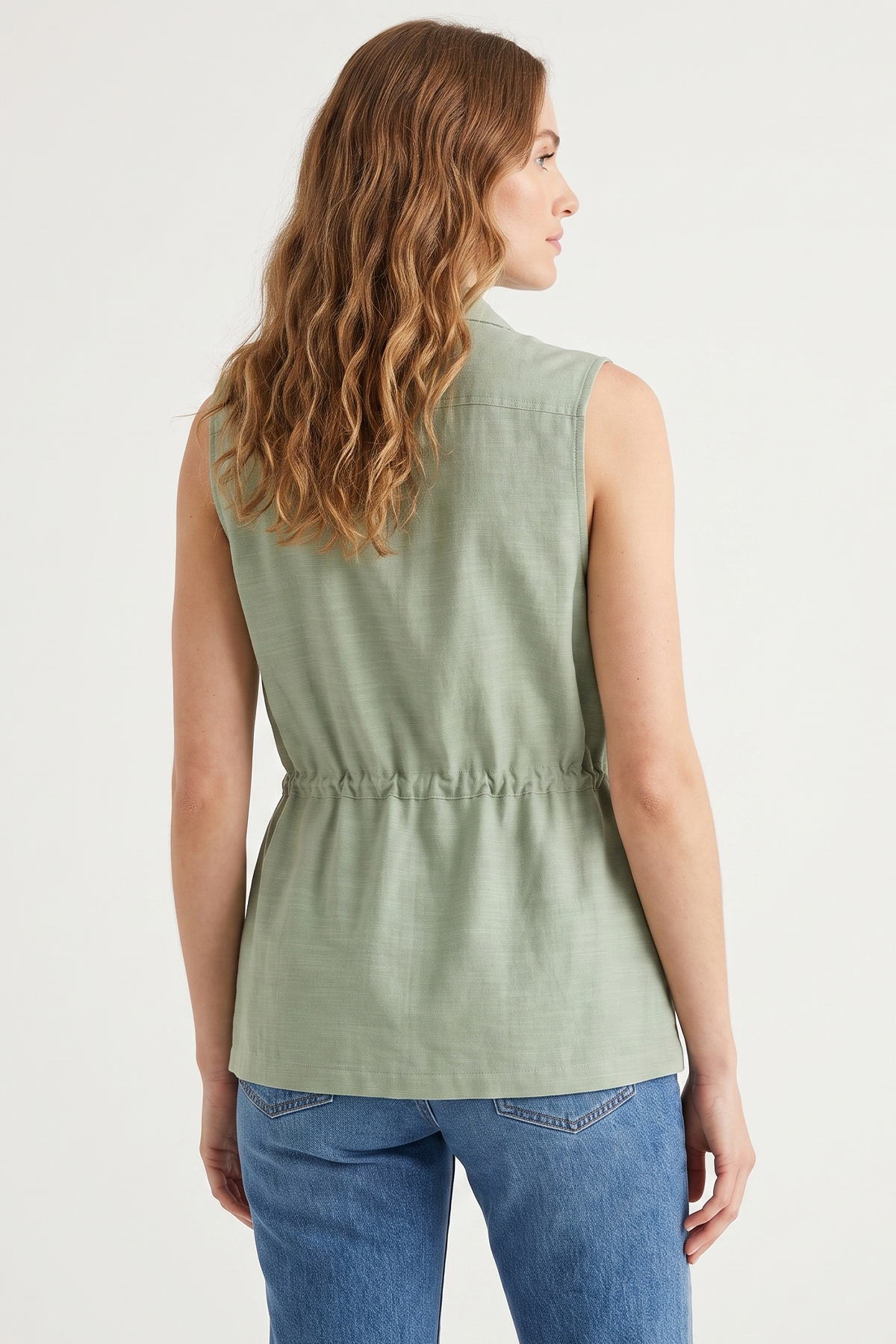 Chaleco en Rayón Verde Jade para Mujer