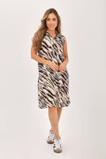 Vestido Manga Sisa Étnico Negro