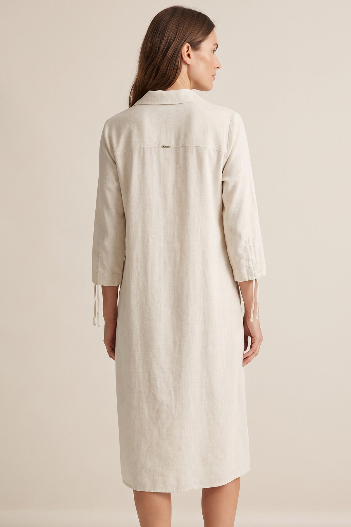 Vestido en Lino Beige para Mujer