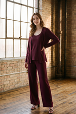 Cardigan Duo en Polilycra Vinotinto para Mujer