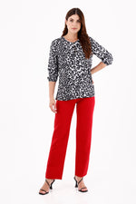 Blusa Manga 3/4 Ojaletes Animal Print Para Mujer
