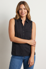 Blusa en Algodón Negro para Mujer