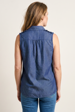 Blusa en Rayón Azul Oscuro para Mujer