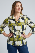 Blusa Manga 3/4 en Rayón Verde para Mujer