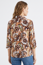 Blusa Manga 3/4 en Rayón Café para Mujer