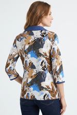 Blusa Manga 3/4 en Rayón Azul para Mujer