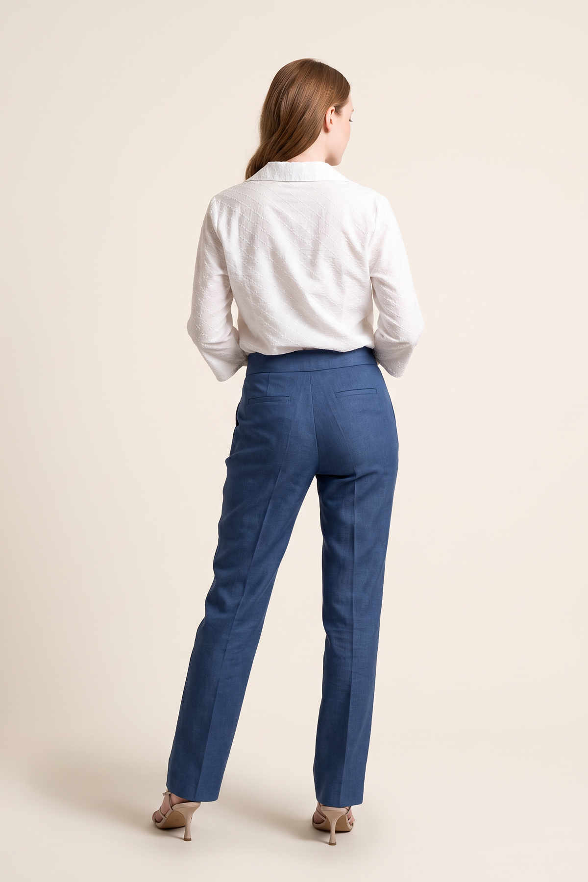Blusa Manga 3/4 en Algodón Blanca para Mujer