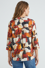 Blusa Manga 3/4 en Rayón Naranja para Mujer