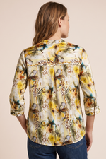 Blusa Manga 3/4 en Rayón Amarilla para Mujer