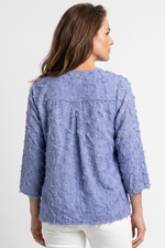 Blusa Manga 3/4 en Rayón Azul Navy para Mujer