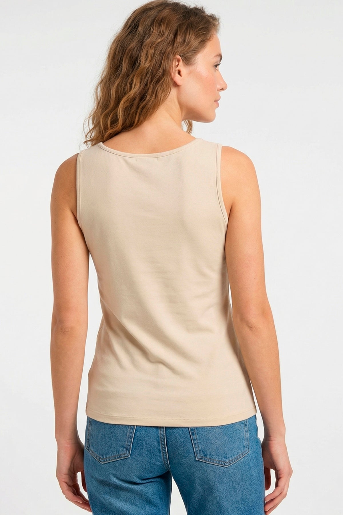 Top en lycra para mujer camel