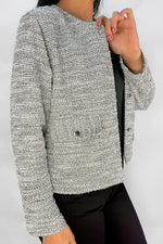 Chaqueta Lurex Bolsillo Gris Oscuro