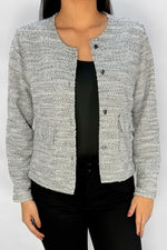 Chaqueta Lurex Bolsillo Gris Oscuro