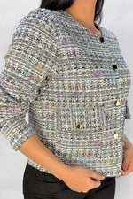 Chaqueta Lurex Bolsillo Rosado