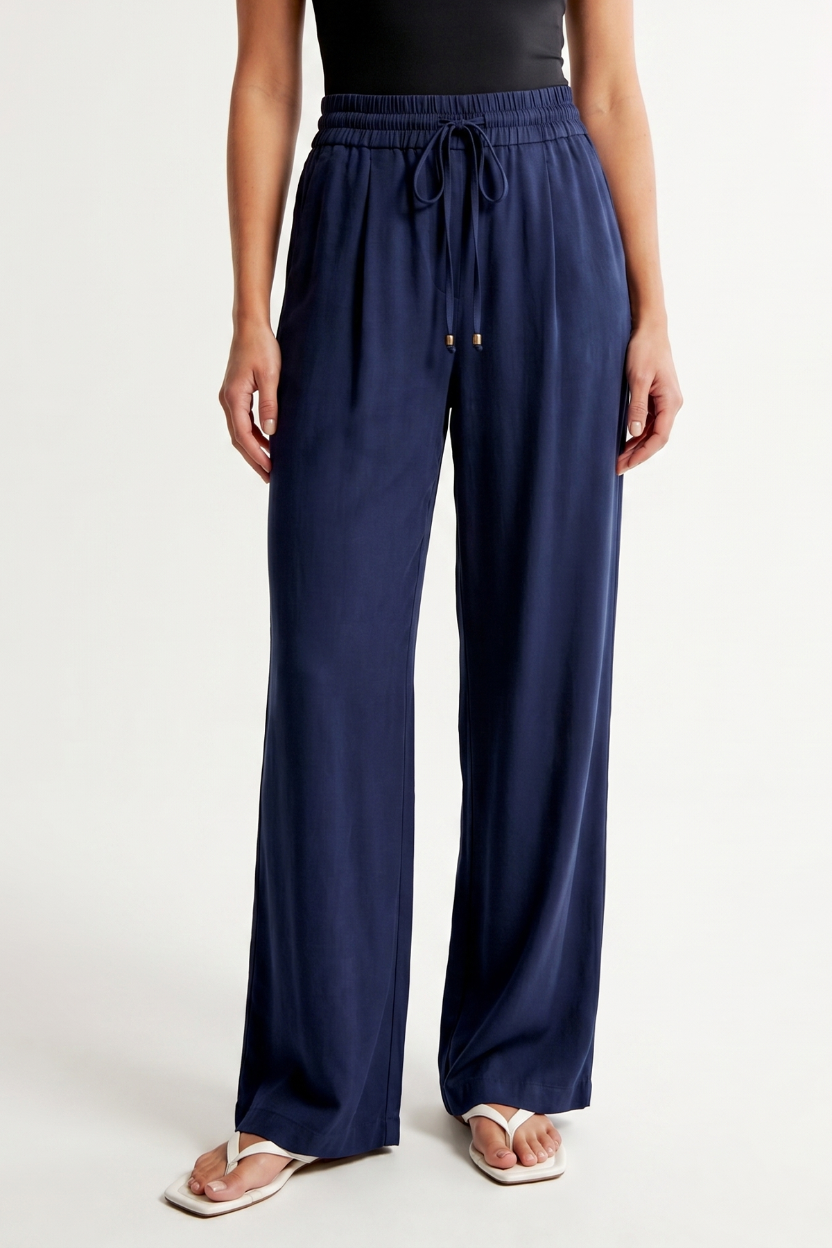 Pantalón Azul Oscuro en Rayón para Mujer