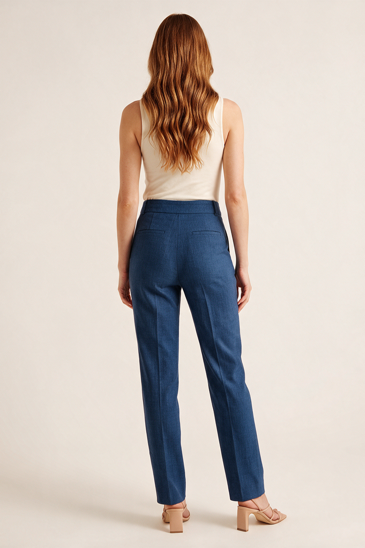 Pantalón en Lino Azul Índigo para Mujer