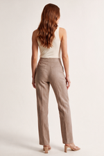 Pantalón en Lino Taupe Claro para Mujer
