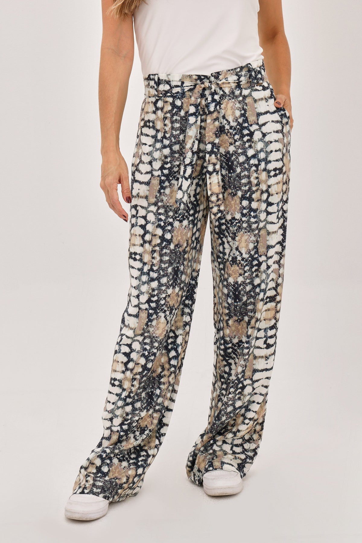 Pantalón Étnico Cinturón Azul