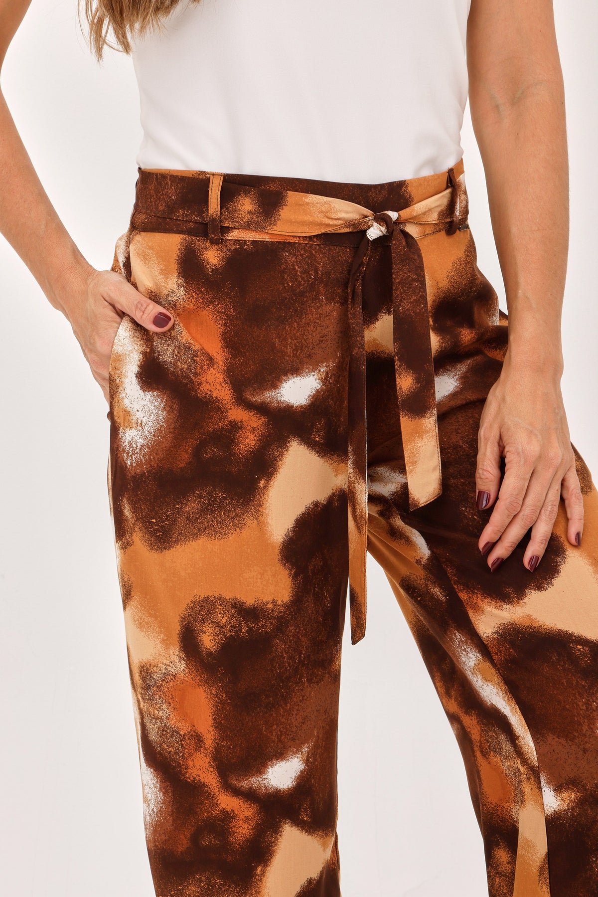 Pantalón Étnico Cinturón Mostaza