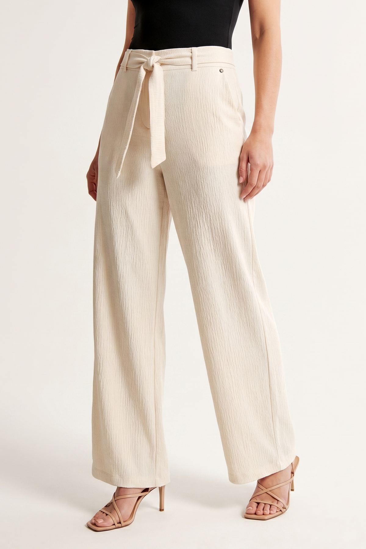 Pantalón Casual Beige en Poliéster para Mujer
