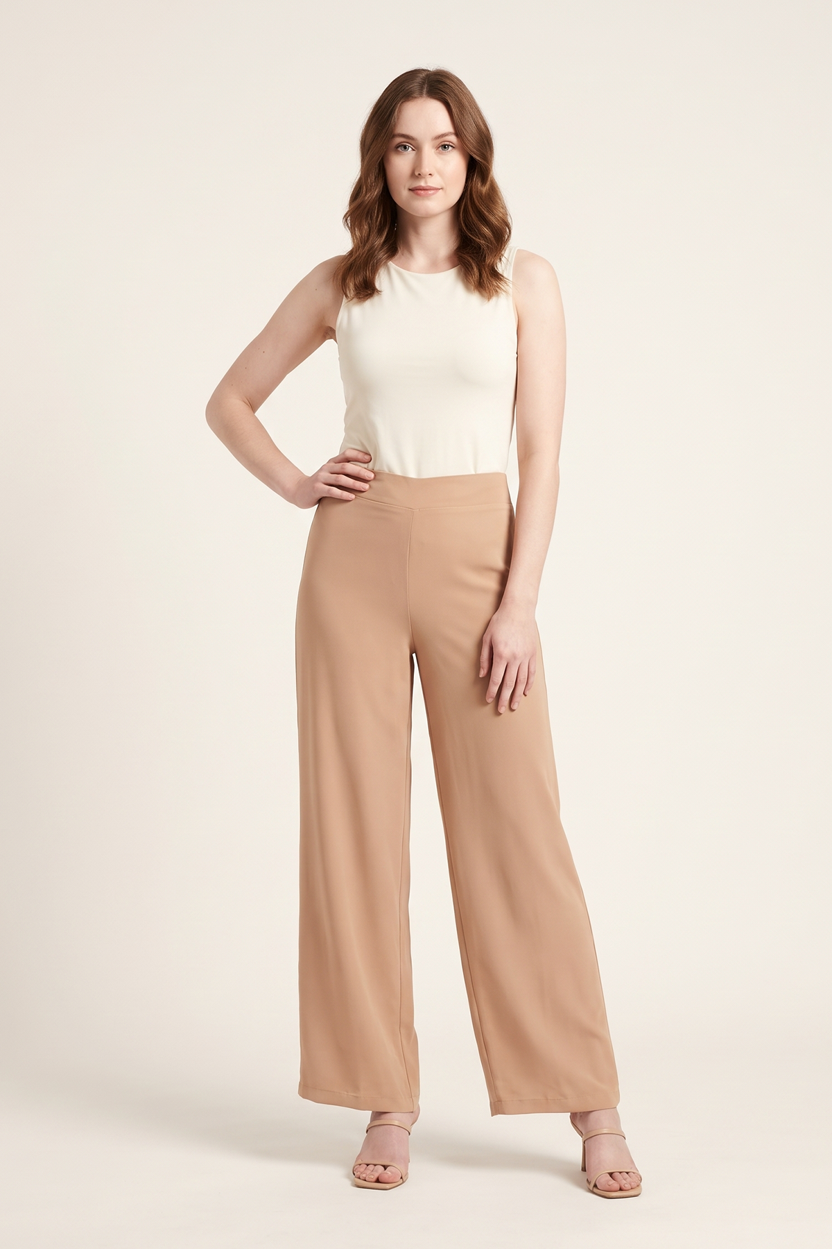 Pantalón en Chifón Camel para Mujer