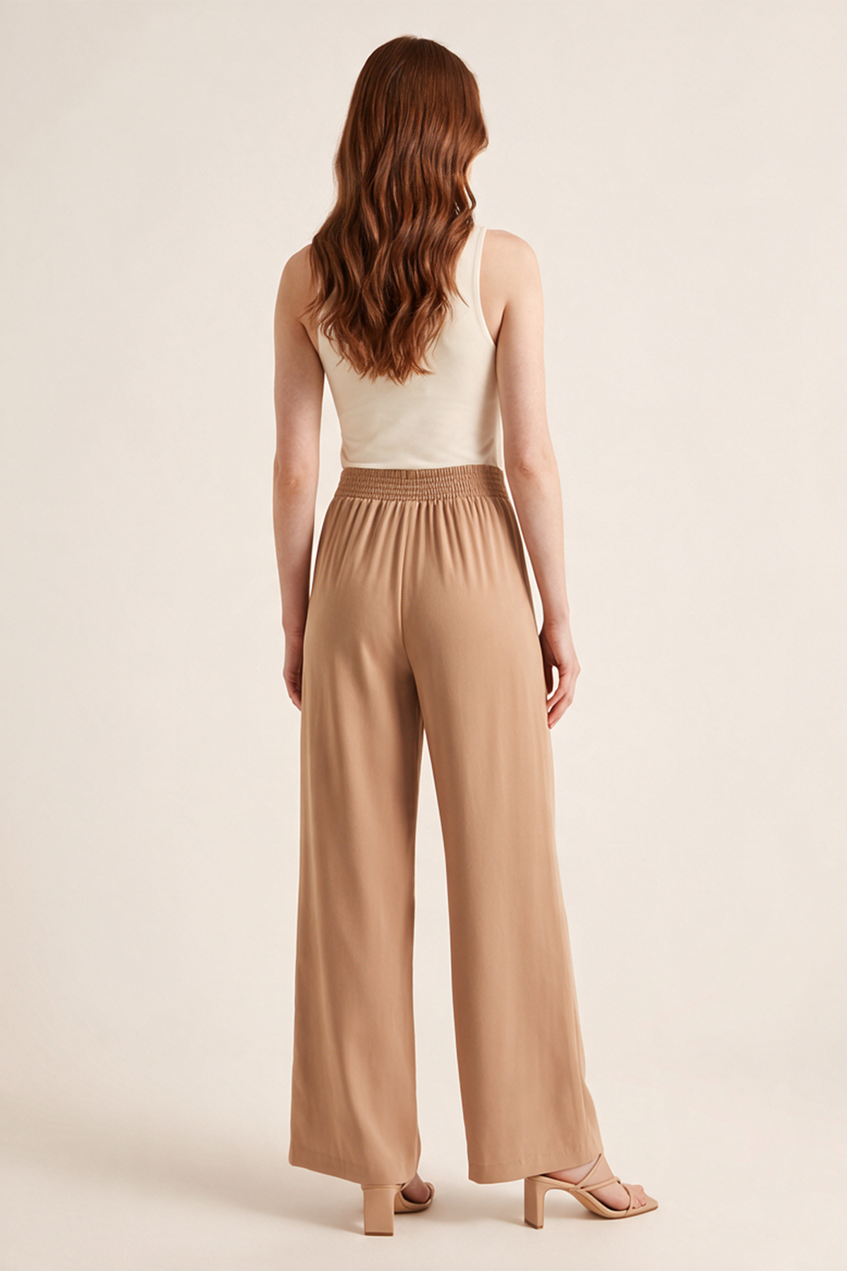 Pantalón en Chifón Camel para Mujer