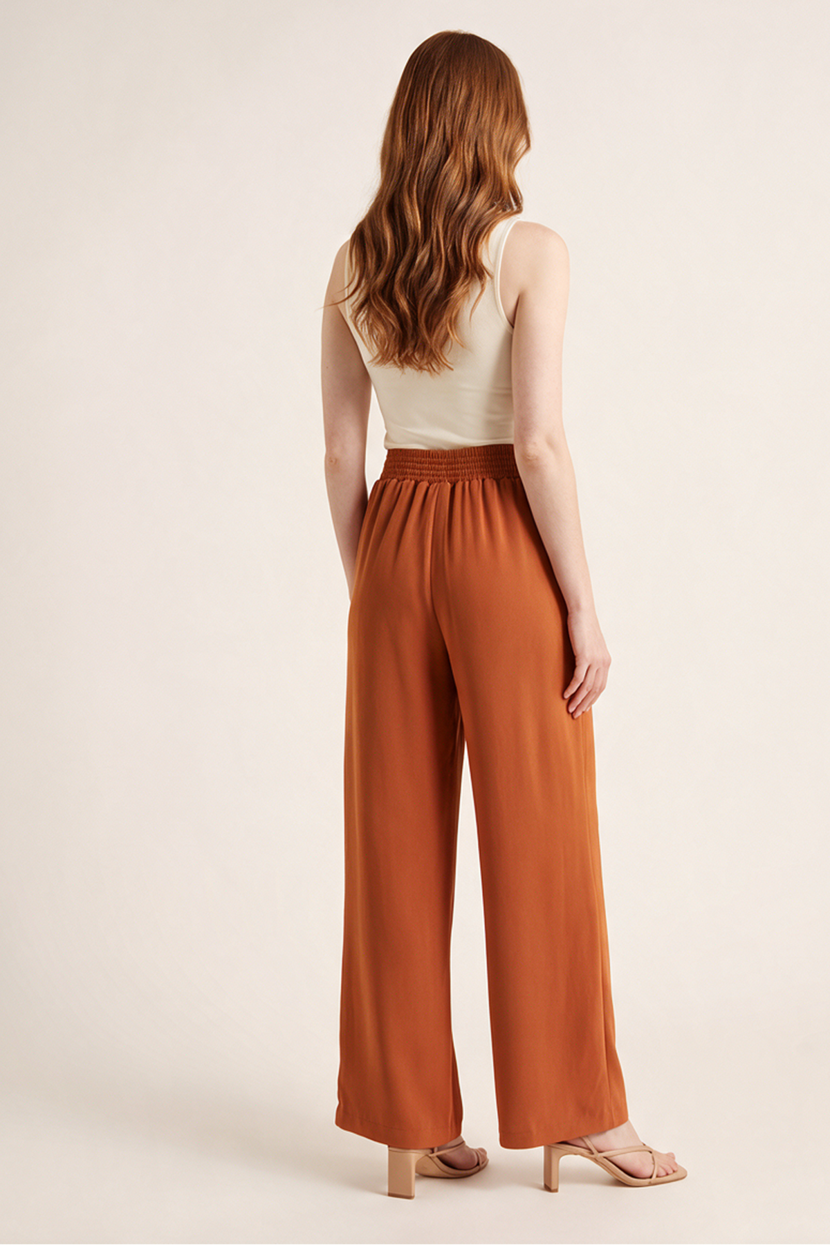 Pantalón en Chifón Ocre para Mujer