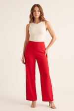 Pantalón en Chifón Rojo para Mujer