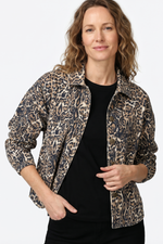 Chaqueta mangas elásticas en dril para mujer camel