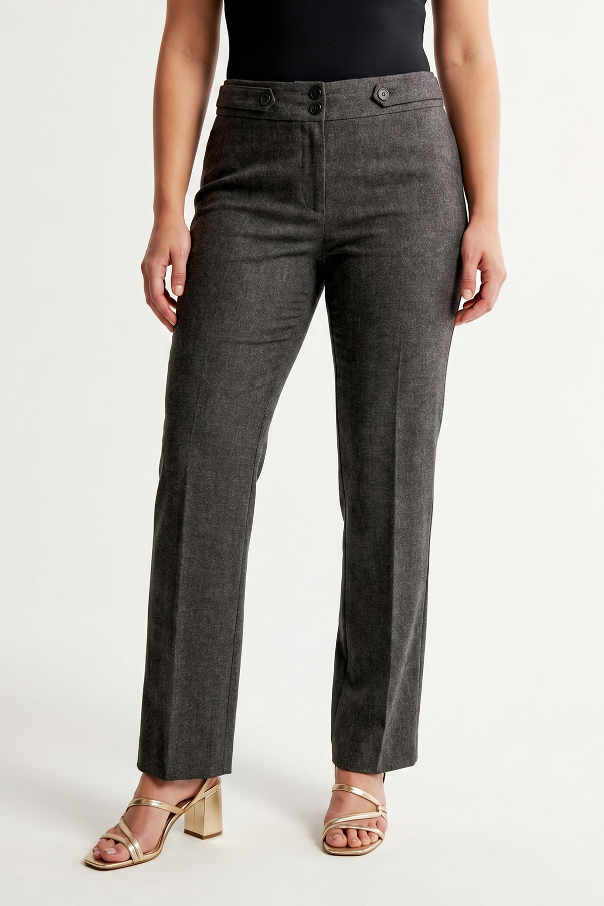 Pantalón Casual Negro en Poliéster para Mujer