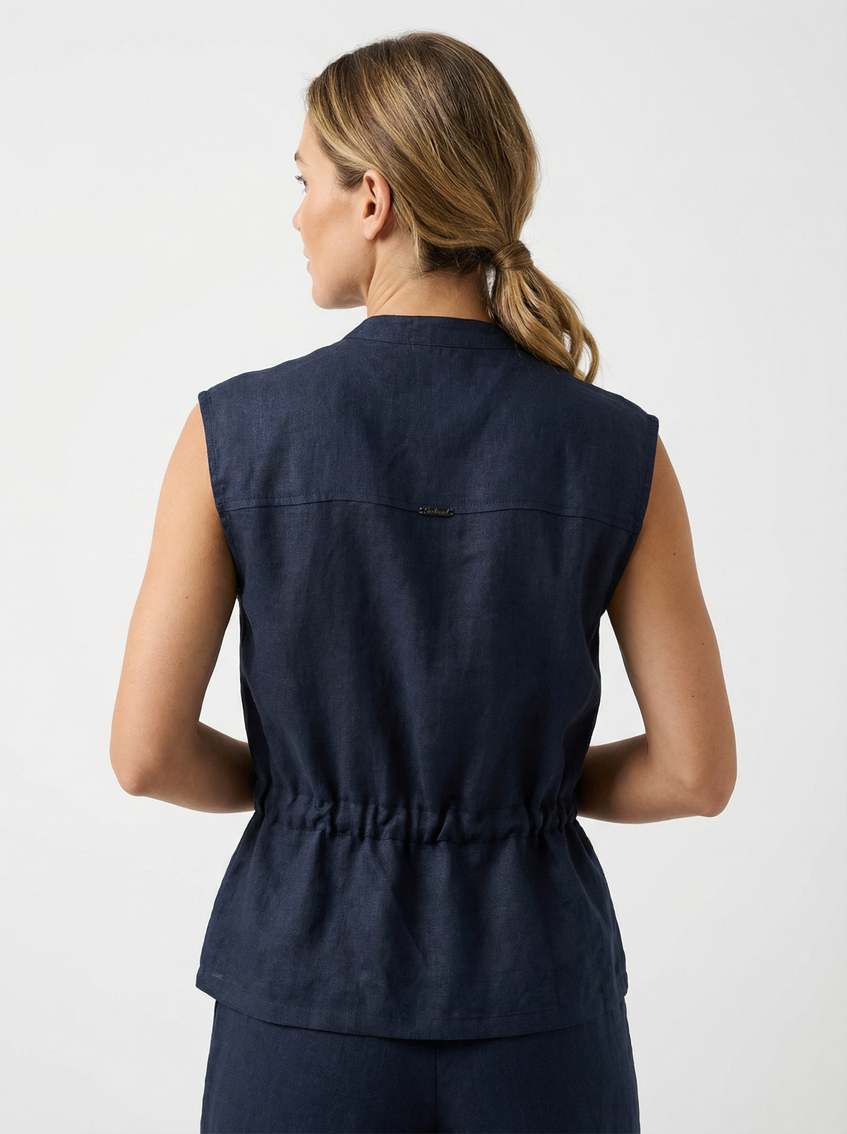 Chaleco en lino para mujer negro