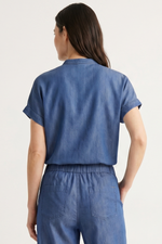 Blusa en Tencel Azul Oscuro para Mujer