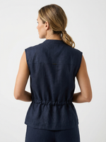Chaleco en lino para mujer negro