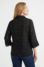 Blusa Casual Negra en Poliéster para Mujer