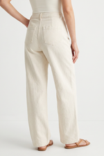 Pantalón Casual Beige tipo Lino para Mujer