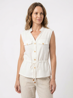 Chaleco tipo lino para mujer crudo