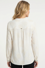Blusa en twill para mujer crudo