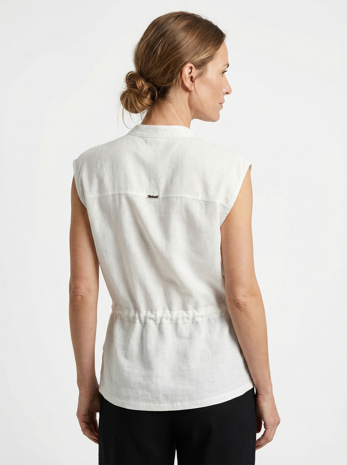 Chaleco tipo lino para mujer crudo