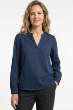 Blusa en algodón para mujer azul navy