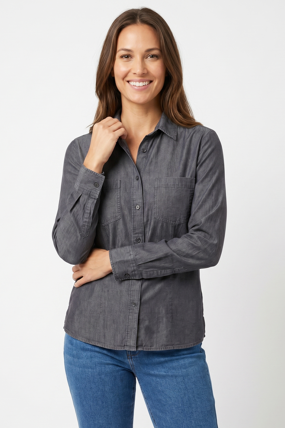 Blusa Negra en Algodón para Mujer
