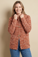 Sweater Matizado en Acrílico con Botones para Mujer