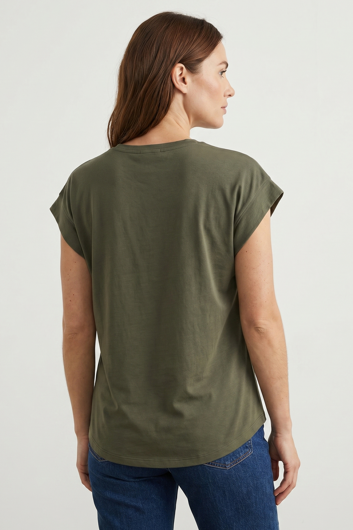 Camiseta Verde en Jersey para Mujer
