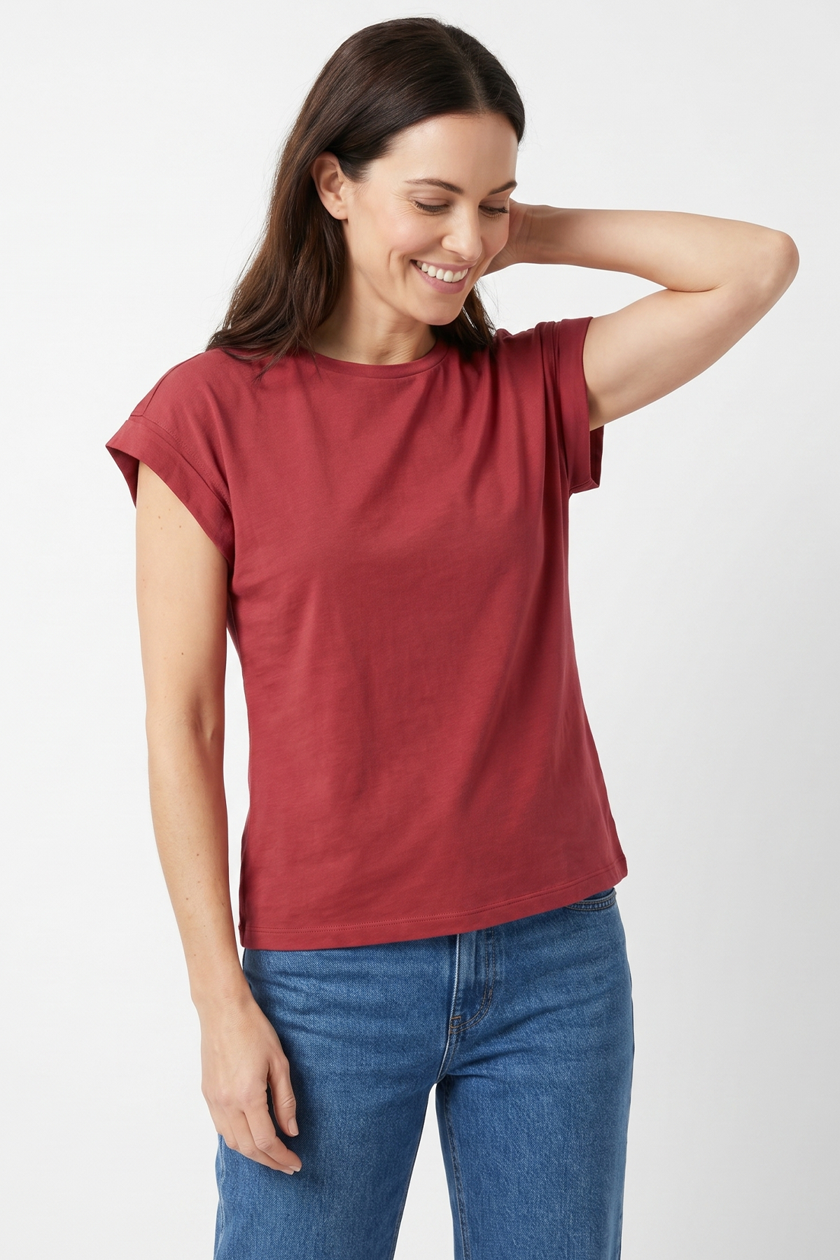 Camiseta Roja en Jersey para Mujer