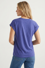 Camiseta Semi Ajustada Azul Navy en Jersey para Mujer