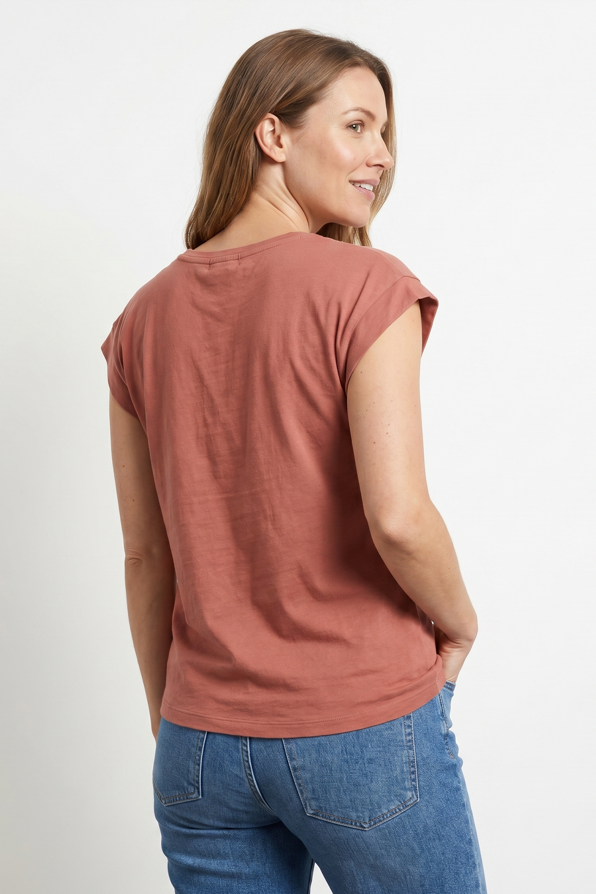 Camiseta Terracota en Jersey para Mujer