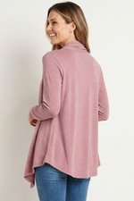 Cardigan en Viscosa Palo de Rosa Oscuro para Mujer