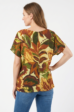 Blusa Estampada Terracota en Rayón para Mujer