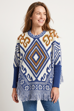 Ruana en Acrílico Azul Navy para Mujer