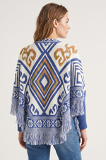 Ruana en Acrílico Azul Navy para Mujer